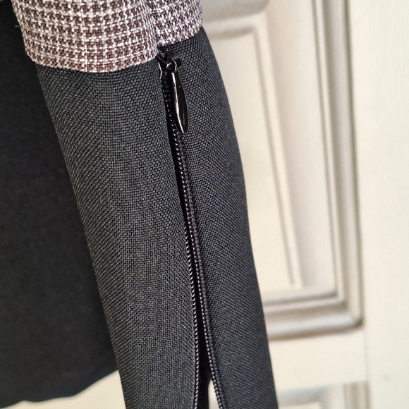 Perceptions Plus Sz22W Suit Blouse Color Block Side Zip Sleeveless Quality Item - Picture 10 of 10